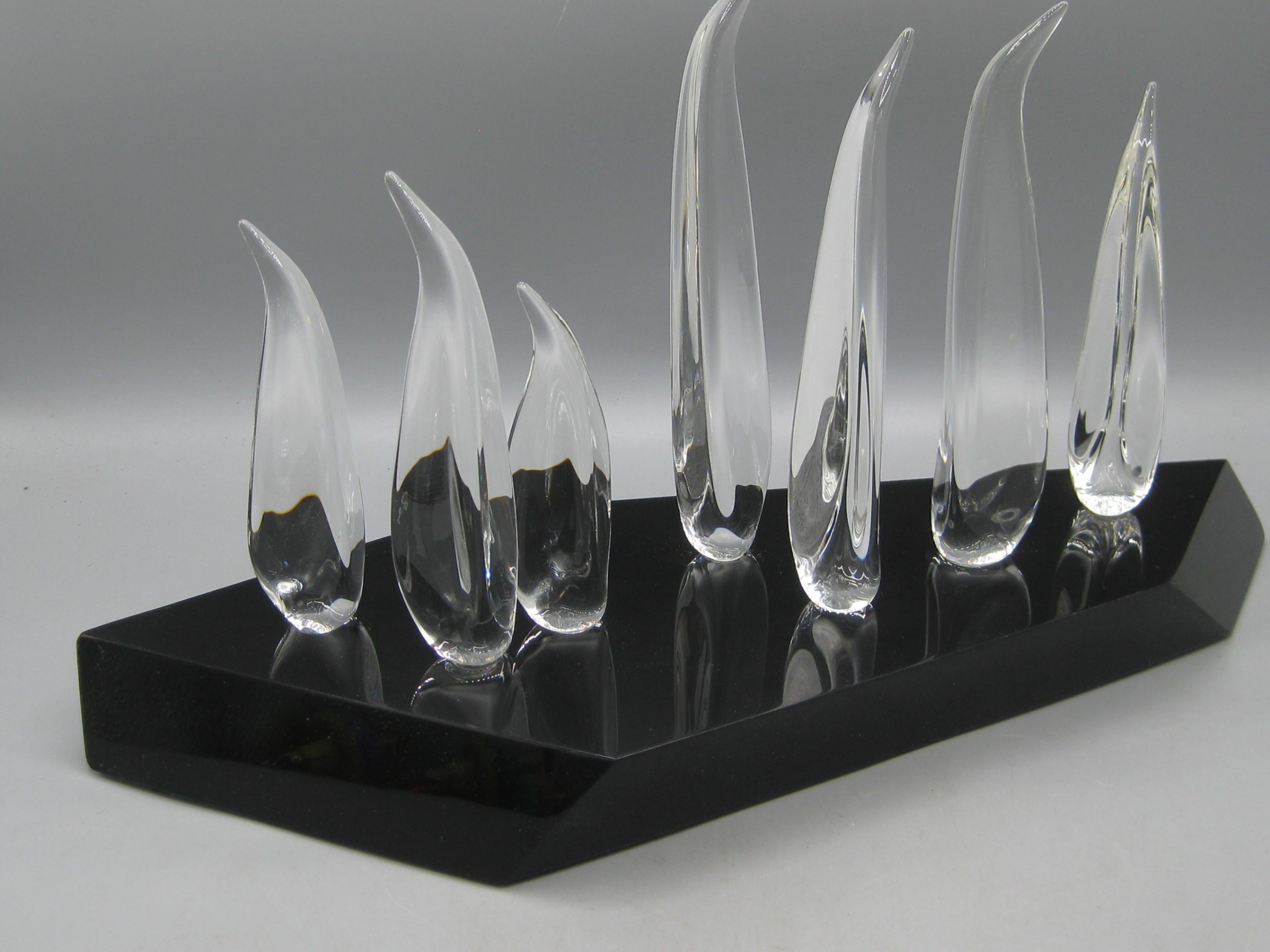 Vintage 1981 Guyol Glass & Acrylic Lucite Figural Penguin Art Sculpture Signed! in vendita 7