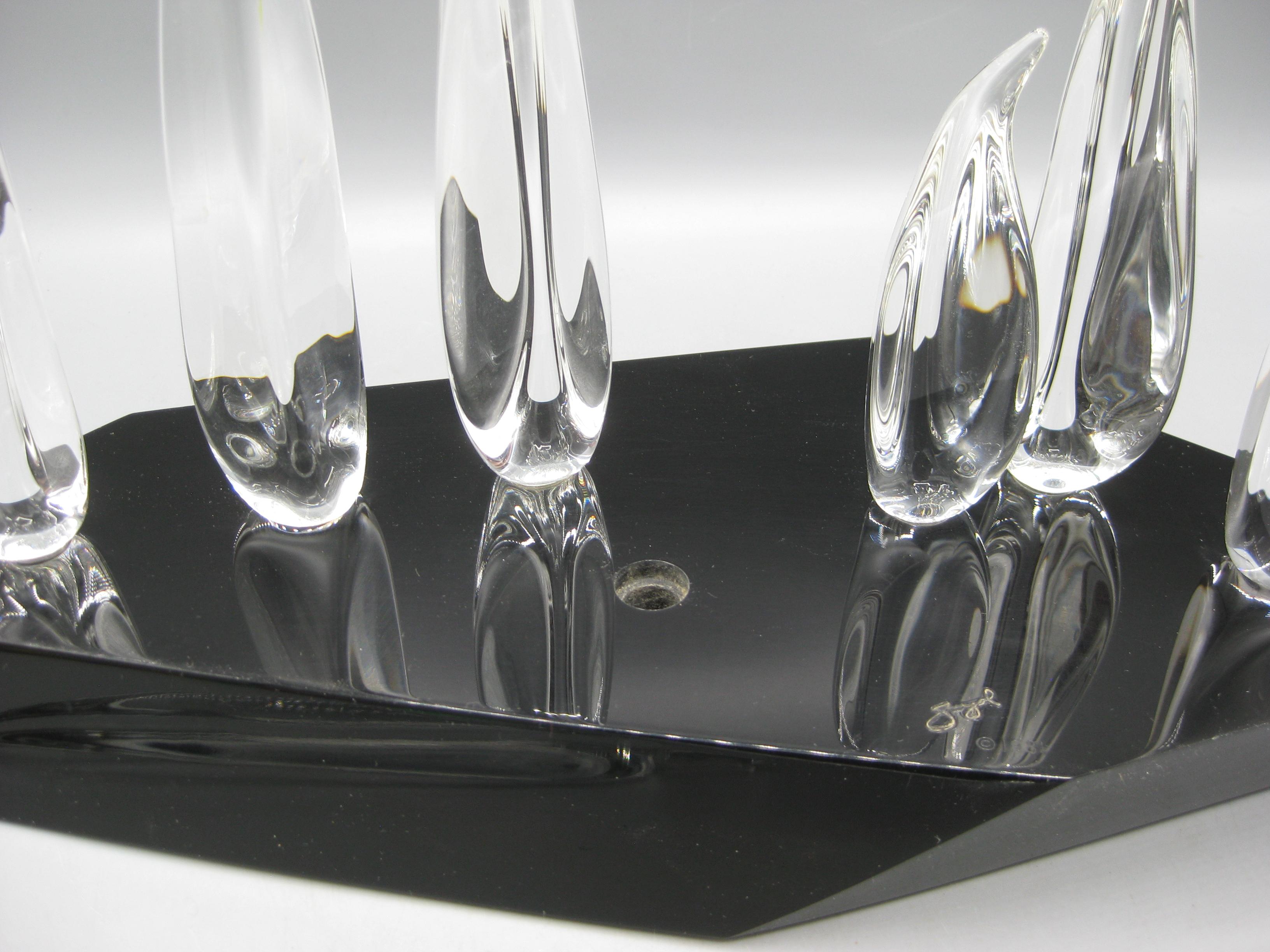 Vintage 1981 Guyol Glass & Acrylic Lucite Figural Penguin Art Sculpture Signed! in vendita 3