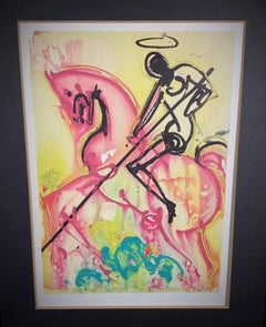 Vintage 1981 Lithograph by Salvador Dali "Saint George and the Dragon" - 2Y438