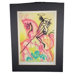 Vintage 1981 Lithograph by Salvador Dali "Saint George and the Dragon" - 2Y438