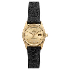 Vintage 1981 Rolex Day-Date 18038 18K YG Champagne Diamond Dial Auto 36mm