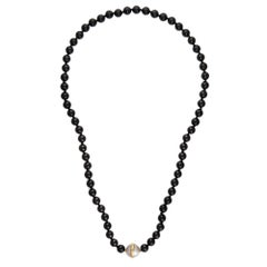 Vintage 1981 Tiffany & Co Necklace Onyx Pearl Paloma Picasso Strand
