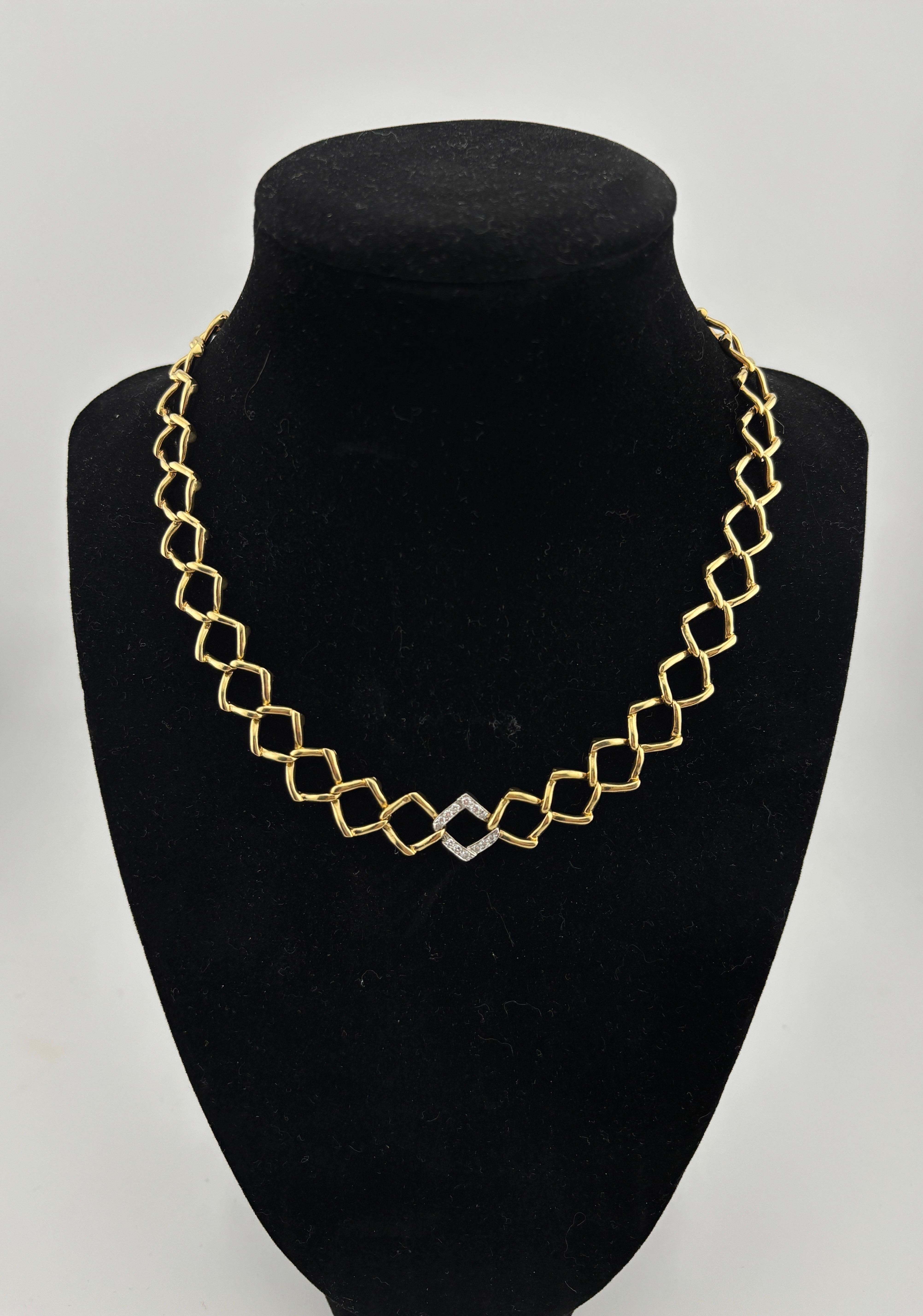 Vintage 1981 Tiffany & Co. Paloma Picasso 18k Yellow Gold & Diamond Necklace For Sale 10
