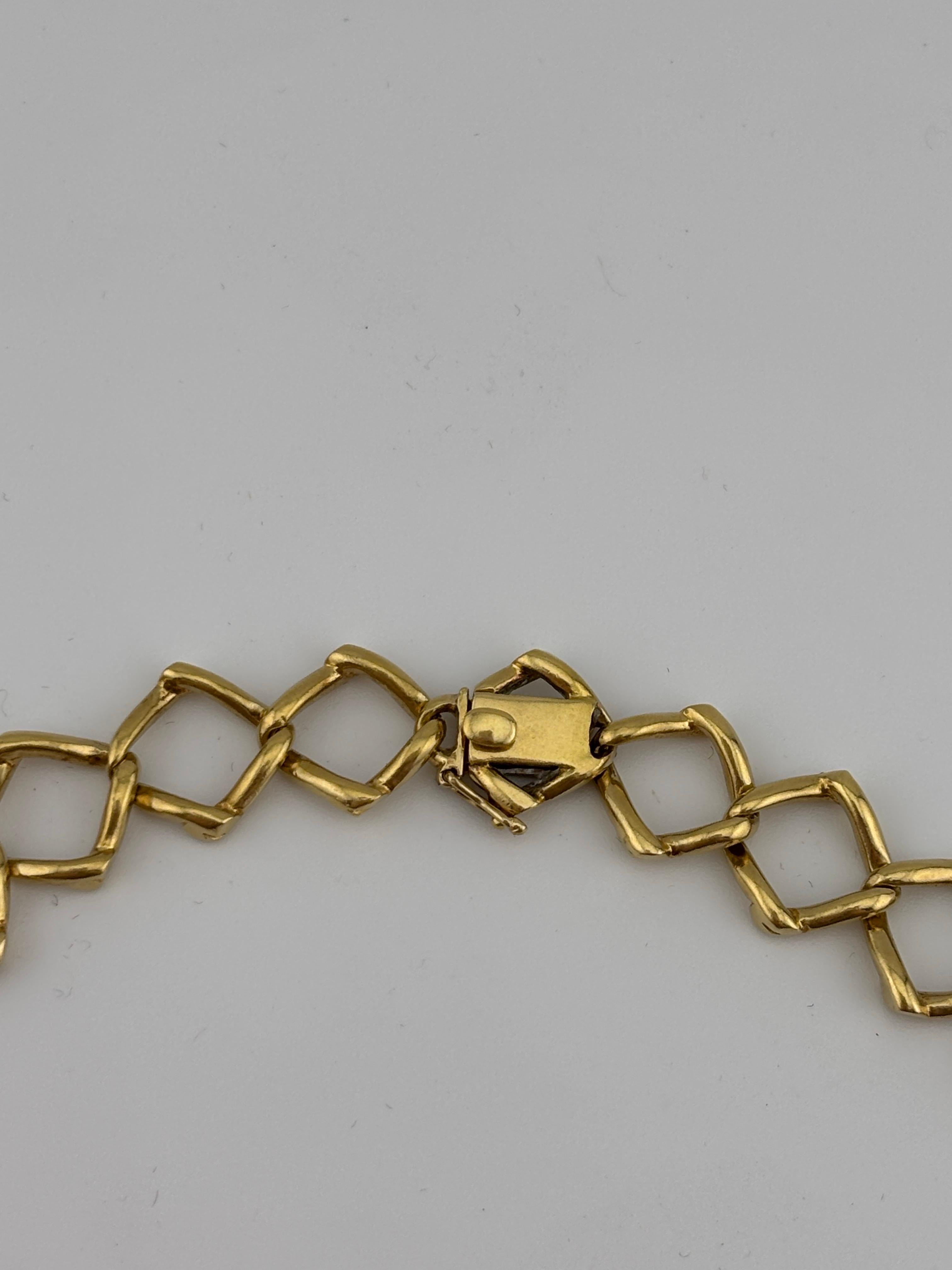 Women's or Men's Vintage 1981 Tiffany & Co. Paloma Picasso 18k Yellow Gold & Diamond Necklace For Sale