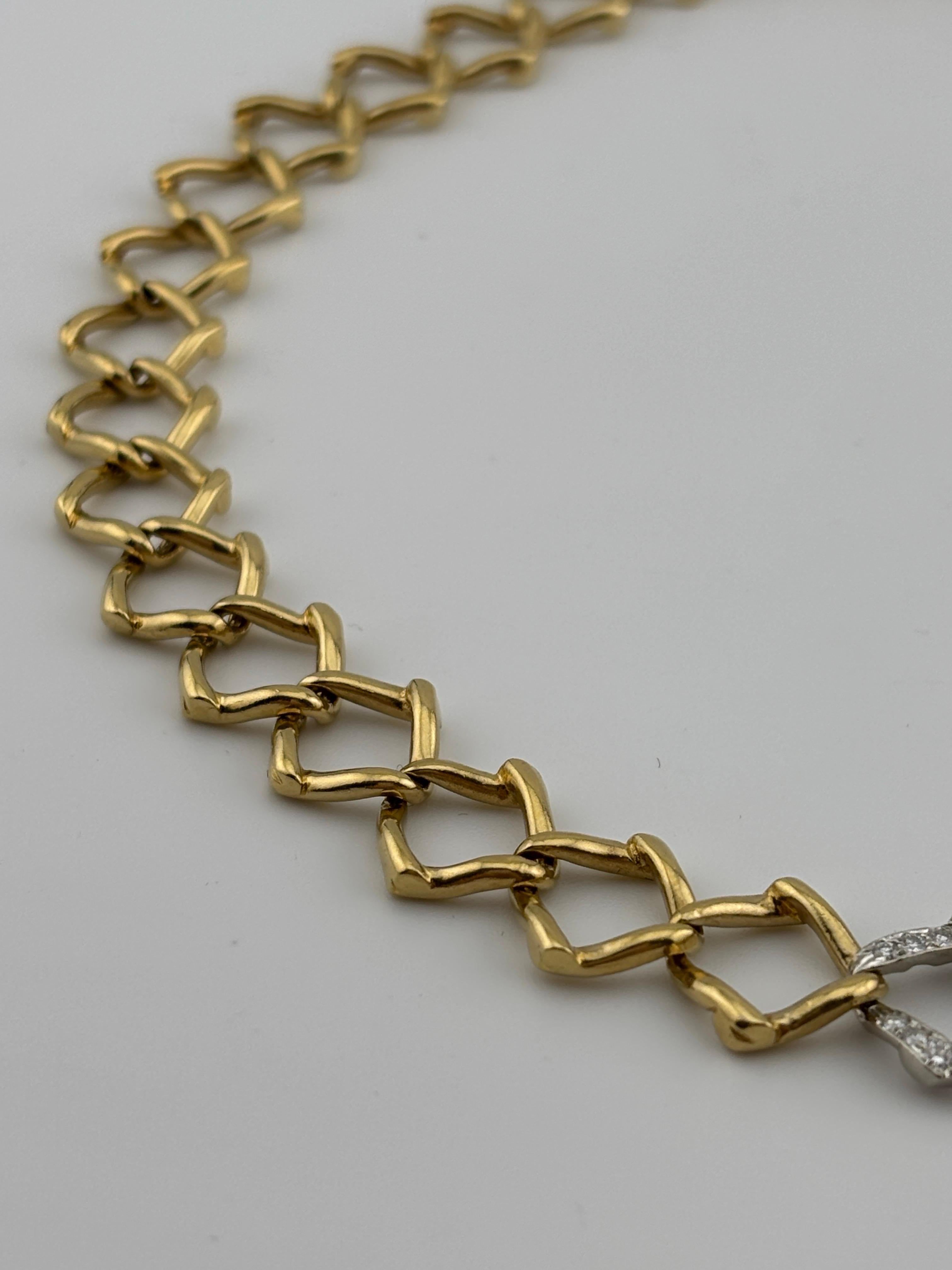 Vintage 1981 Tiffany & Co. Paloma Picasso 18k Yellow Gold & Diamond Necklace For Sale 2