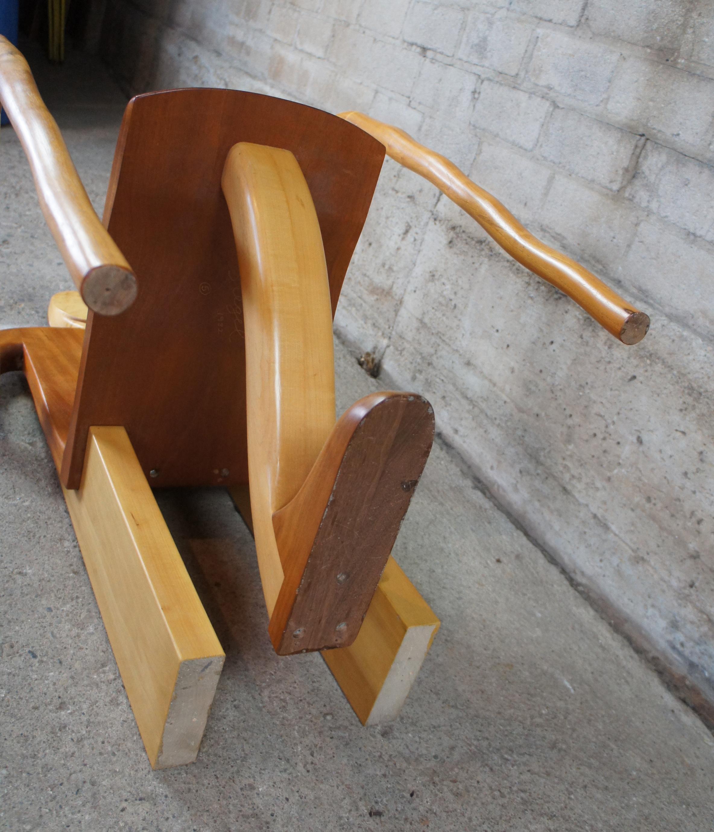 Late 20th Century Vintage 1982 Alan Siegel Sculptural Modern Maple Accent Arm Chair Figural