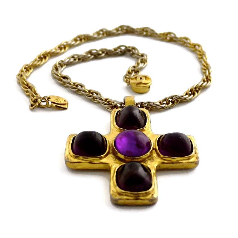 vintage chanel cross necklace