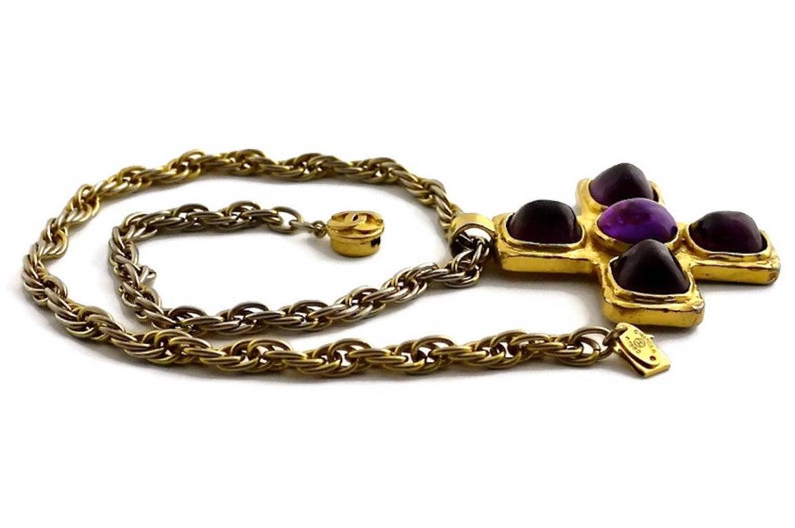 Women's Vintage 1982 CHANEL Gripoix Byzantine Cross Necklace