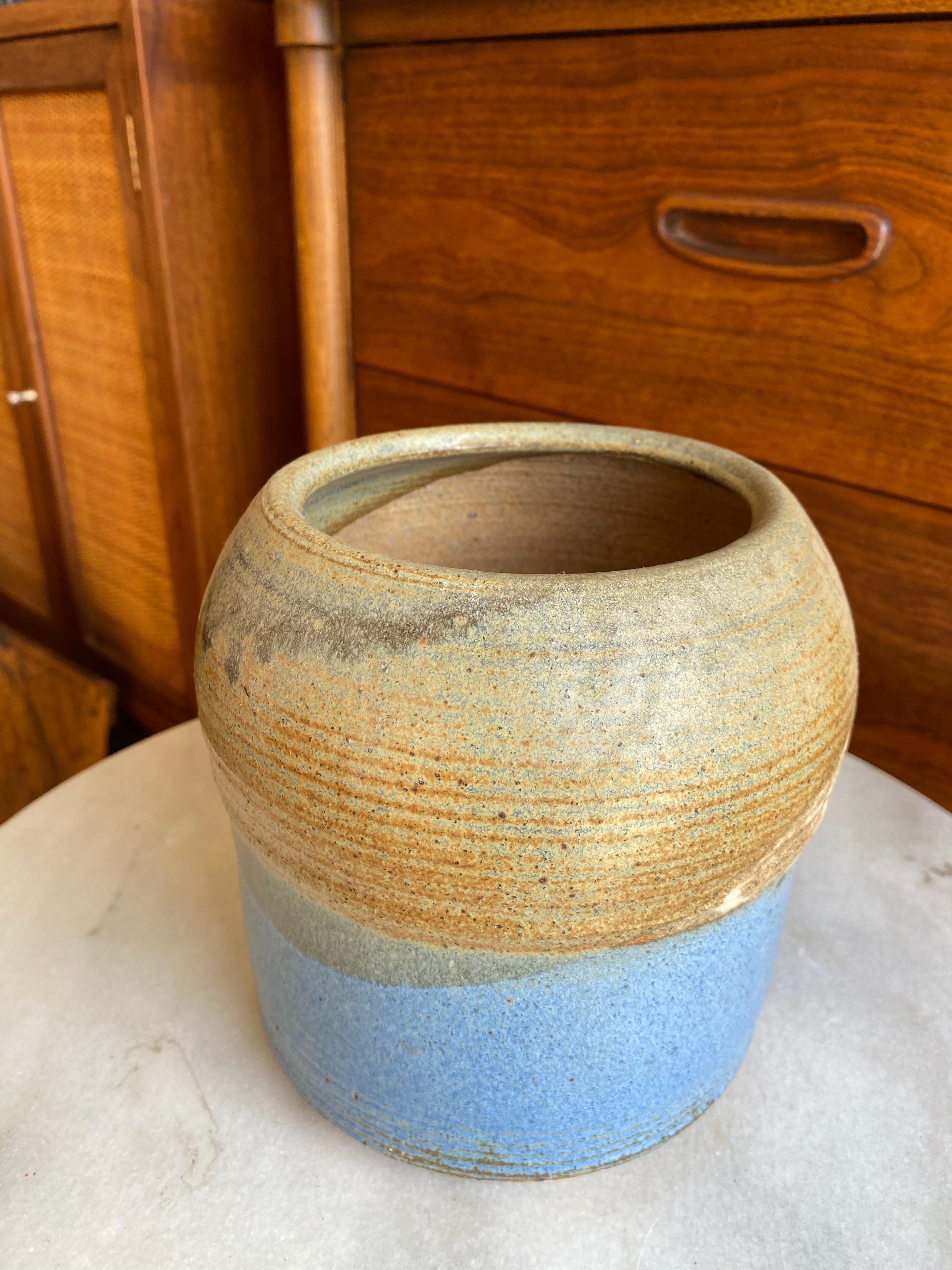 Late 20th Century Vintage 1982 Pottery Vase Signed and Dated by Carlson