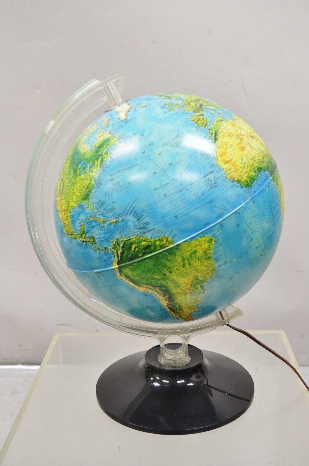 Vintage 1982 Rand McNally Physical/Political Lighted Light Up World Globe For Sale 3