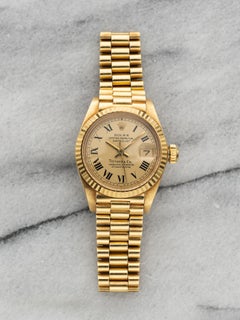 Vintage 1982 Rolex Ladies Datejust 18K YG 6917 Auto Tiffany Buckley Dial 26mm