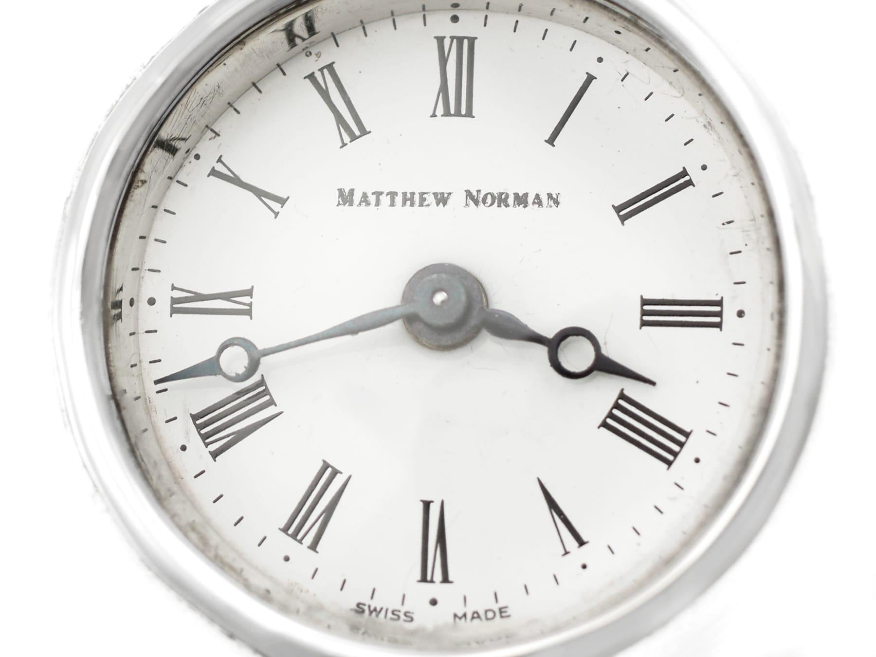 Boudoir-Miniatur-Uhr aus Sterlingsilber, 1982 im Angebot 4