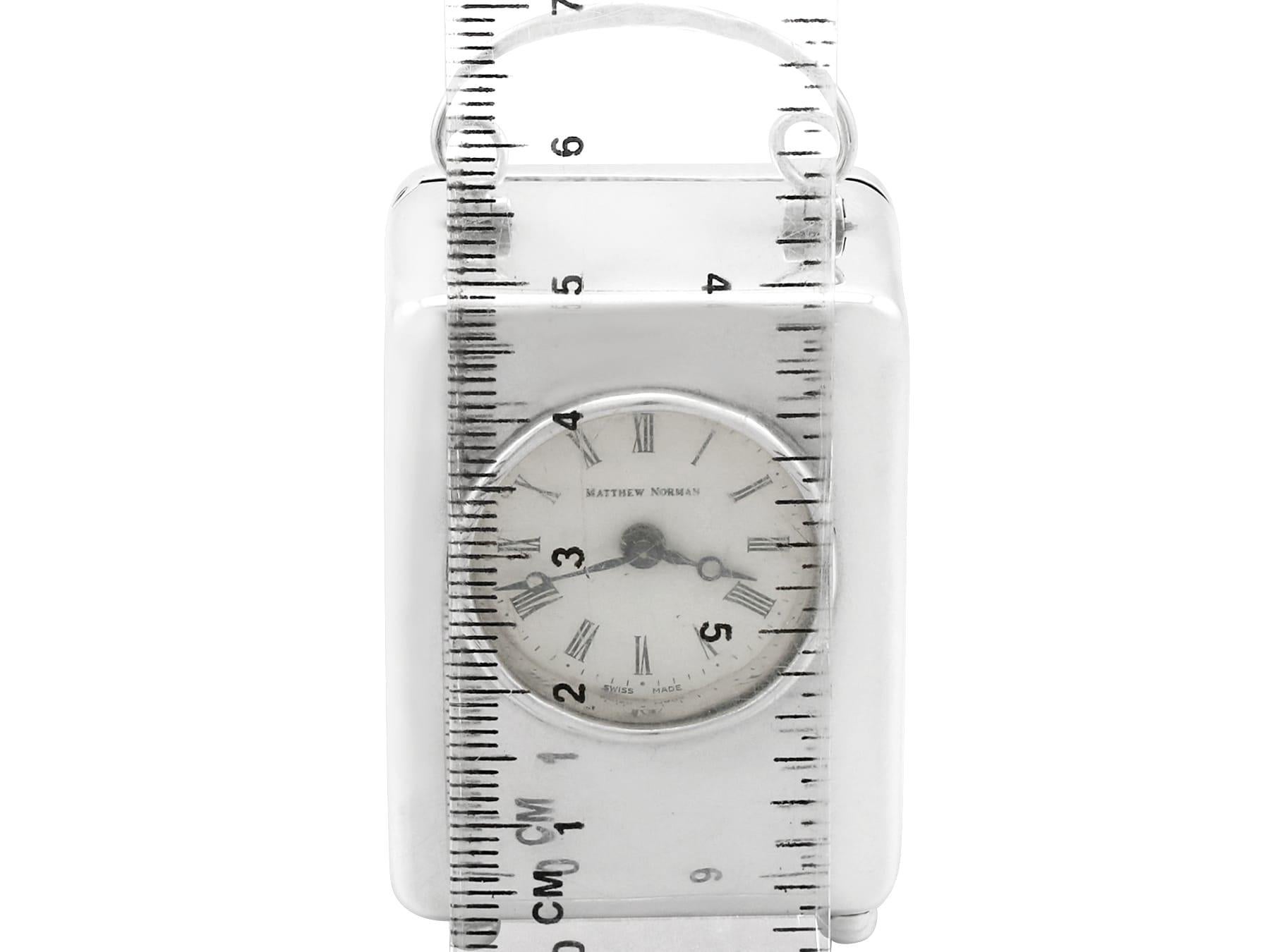 Boudoir-Miniatur-Uhr aus Sterlingsilber, 1982 im Angebot 10