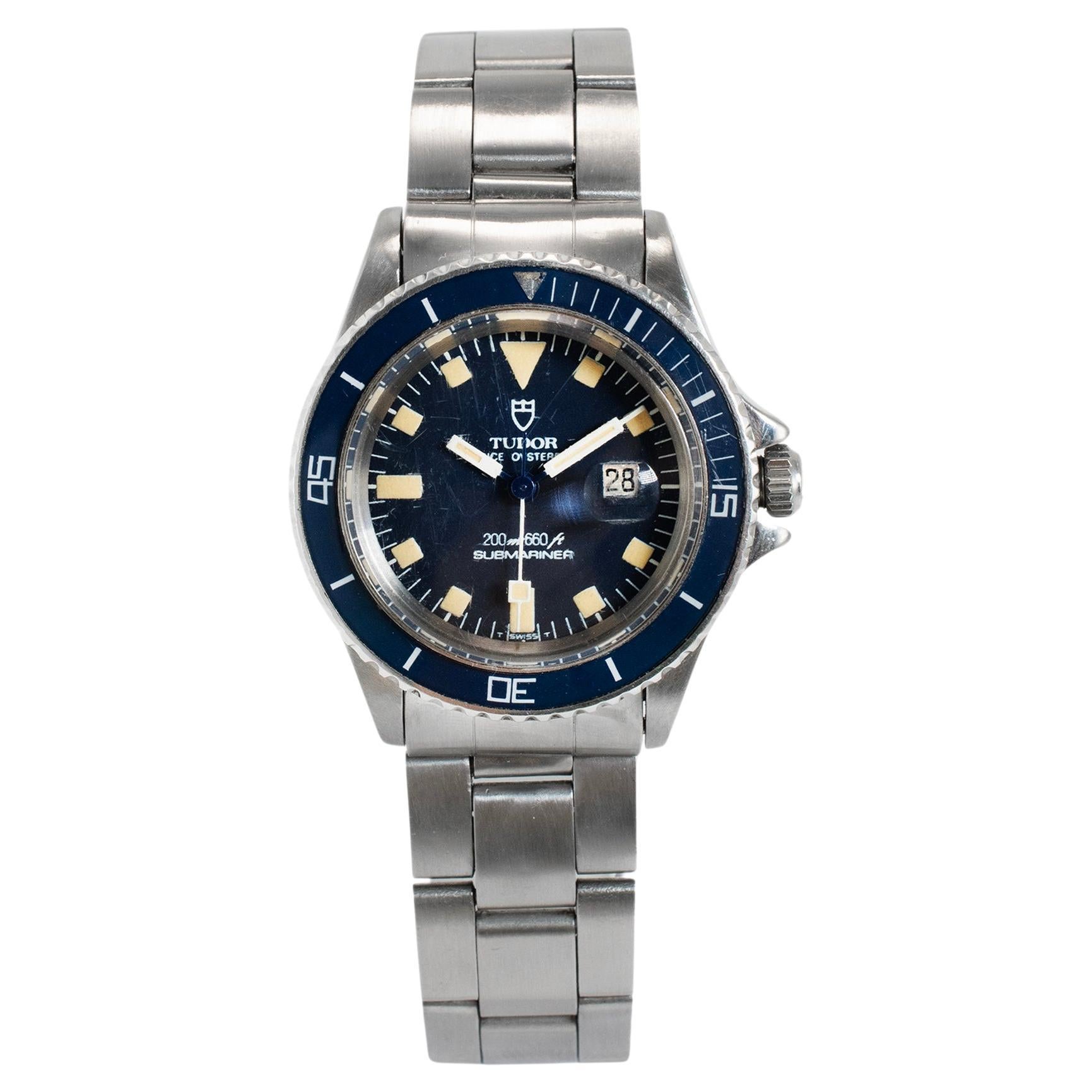 Vintage 1982 Tudor Prince Oysterdate Mini Submariner 33MM 94400 Blaue Stahluhr
