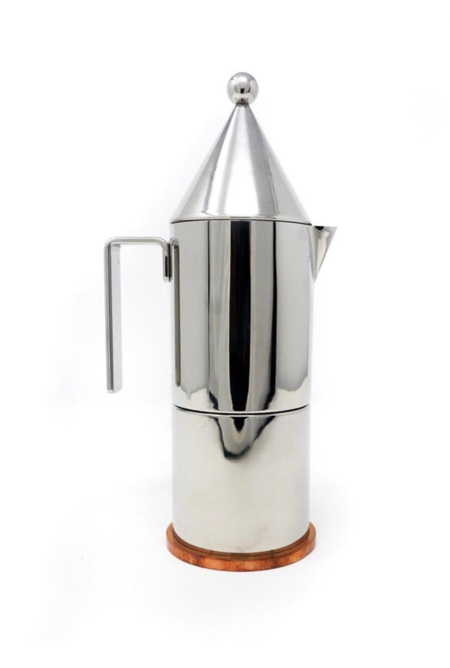 Fine XX secolo Vintage 1983 Alessi Original 3cp La Conica Espresso Coffee Maker Italia MINT in vendita