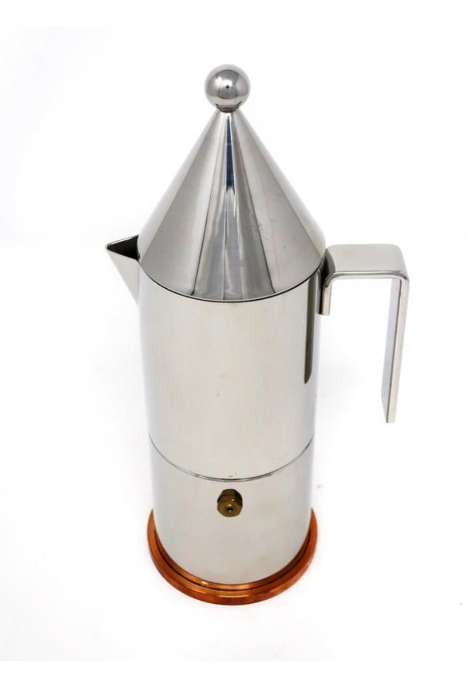 Vintage 1983 Alessi Original 3cp La Conica Espresso Coffee Maker Italia MINT in vendita 2