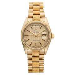 Vintage 1983 Rolex Day-Date 18078 18K YG Champagne Tapestry Dial Auto 36mm