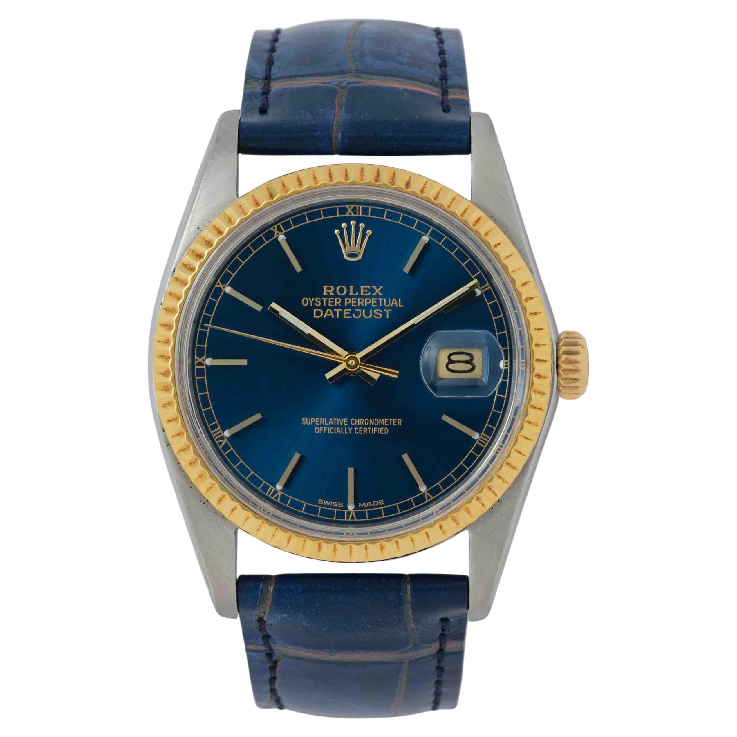 Vintage 1983 Rolex Model 16013 DateJust Stainless Steel and 18K Yellow Gold