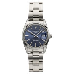 Vintage 1983 Rolex Oyster Perpetual Date 15000 Steel Blue Dial Auto 34 mm