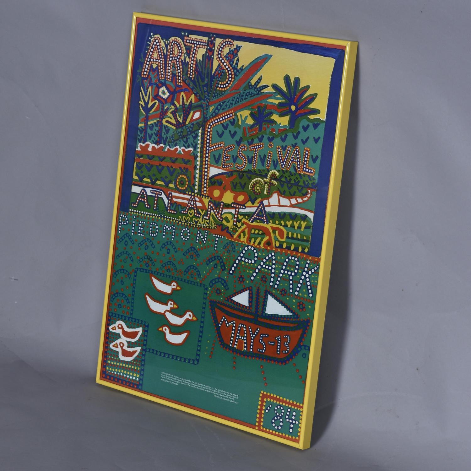 American Vintage 1984 Atlanta Arts Festival Piedmont Park Larry Connatser Poster For Sale