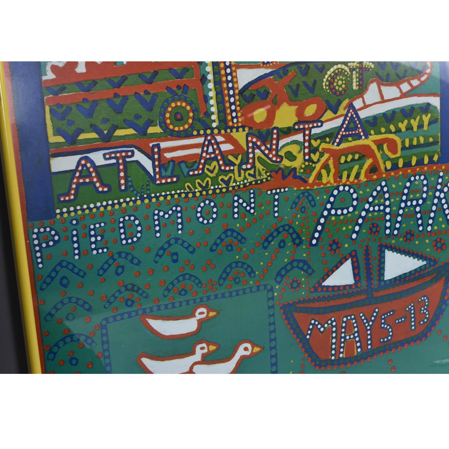Vintage 1984 Atlanta Arts Festival Piedmont Park Larry Connatser Poster In Good Condition For Sale In Chattanooga, TN