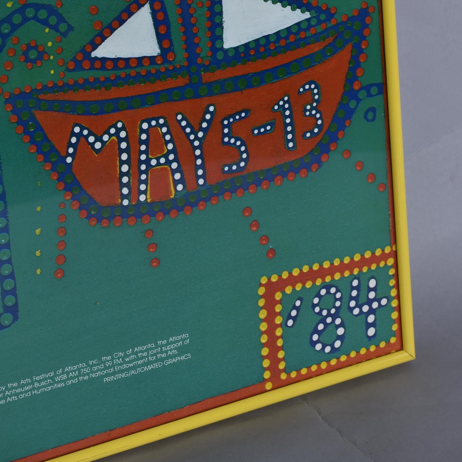 Glass Vintage 1984 Atlanta Arts Festival Piedmont Park Larry Connatser Poster For Sale