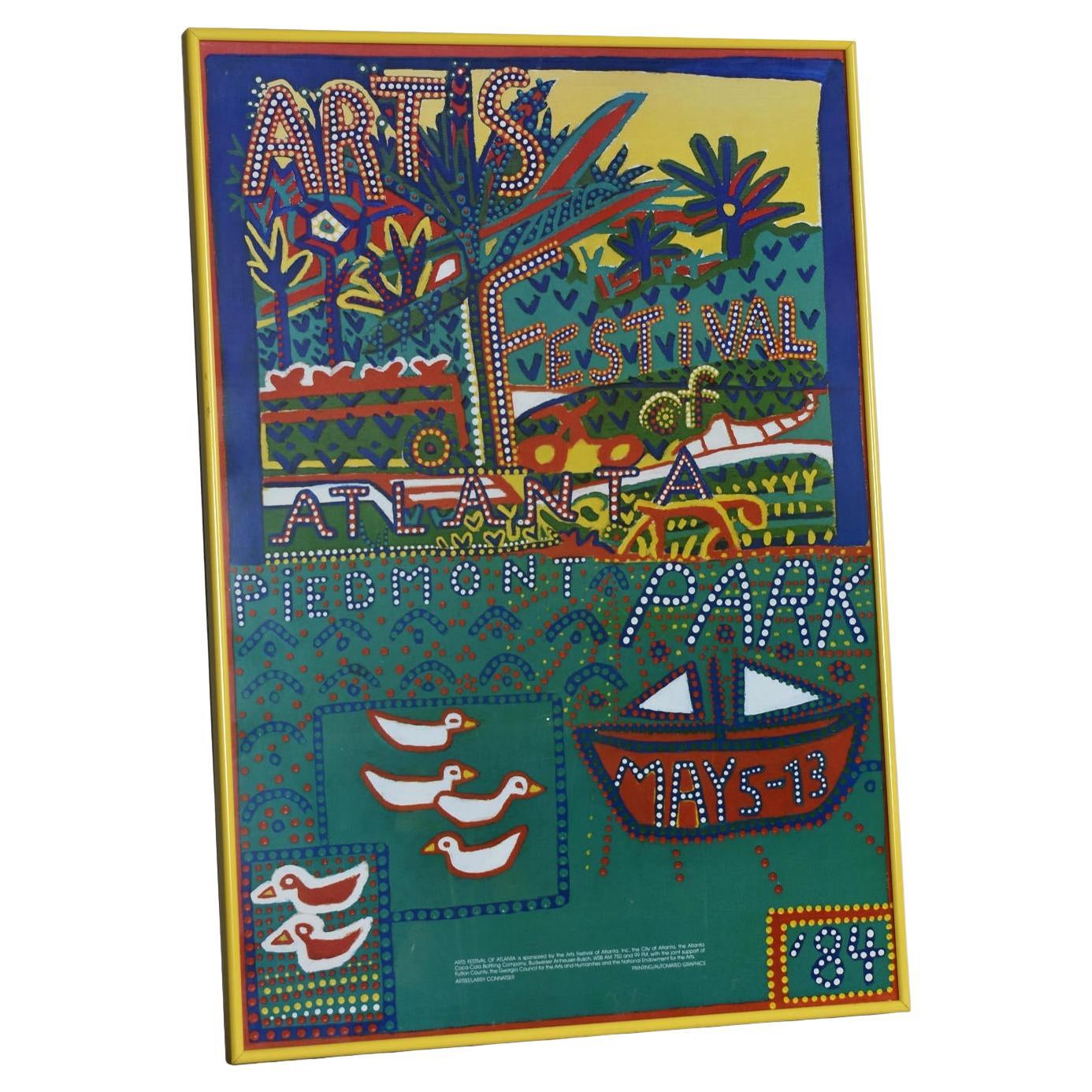 Vintage 1984 Atlanta Arts Festival Piedmont Park Larry Connatser Poster