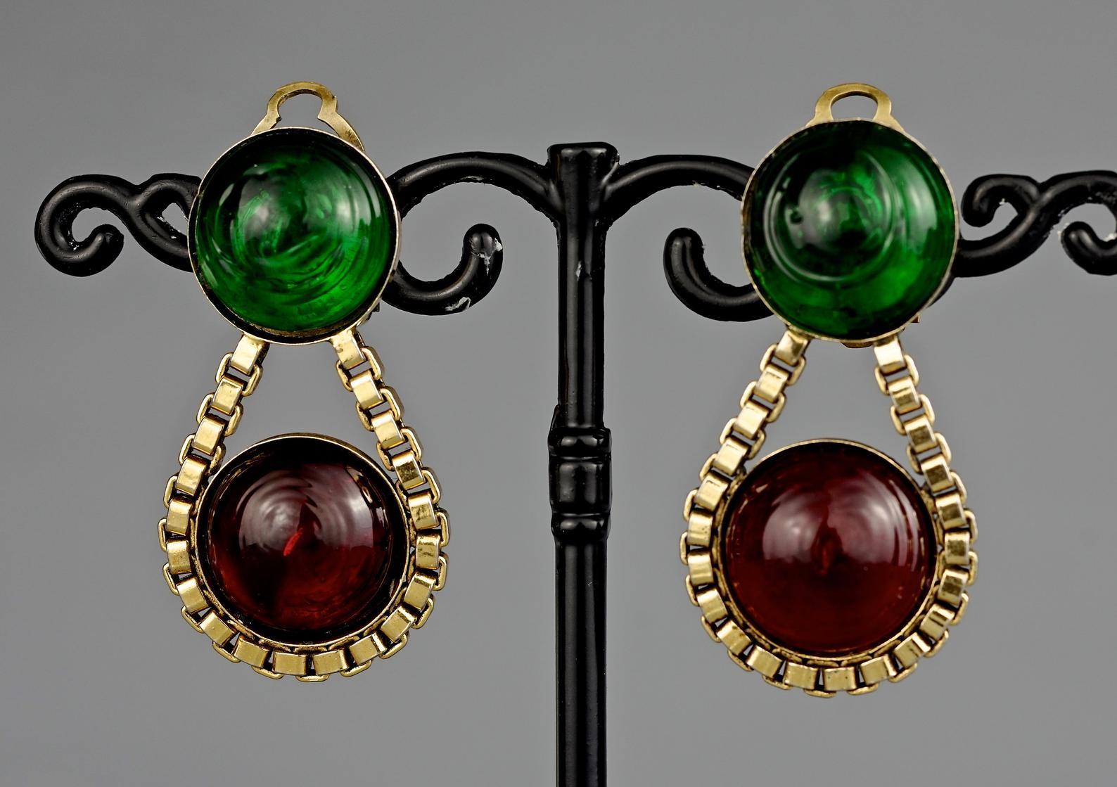 red and green earrings