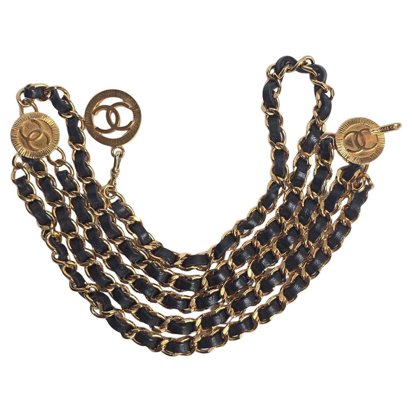 Vintage 1984 Chanel Cintura con catena a triplo strato in vendita