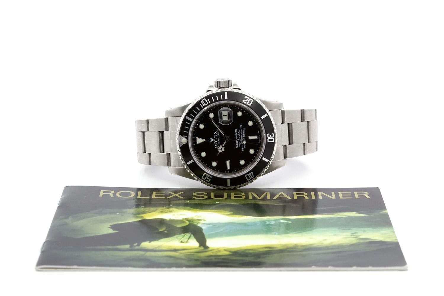 Vintage 1984 Rolex 16800 Stainless Steel Submariner Open 6 & 9 3