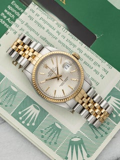 Vintage 1984 Rolex Datejust 16013 Two-Tone Silver Tapestry Dial Automatic 36mm