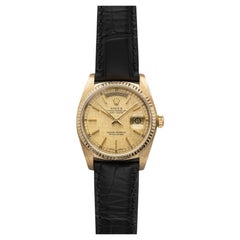 Vintage 1984 Rolex Day-Date 18038 18K YG Champagne Linen Dial Auto 36mm