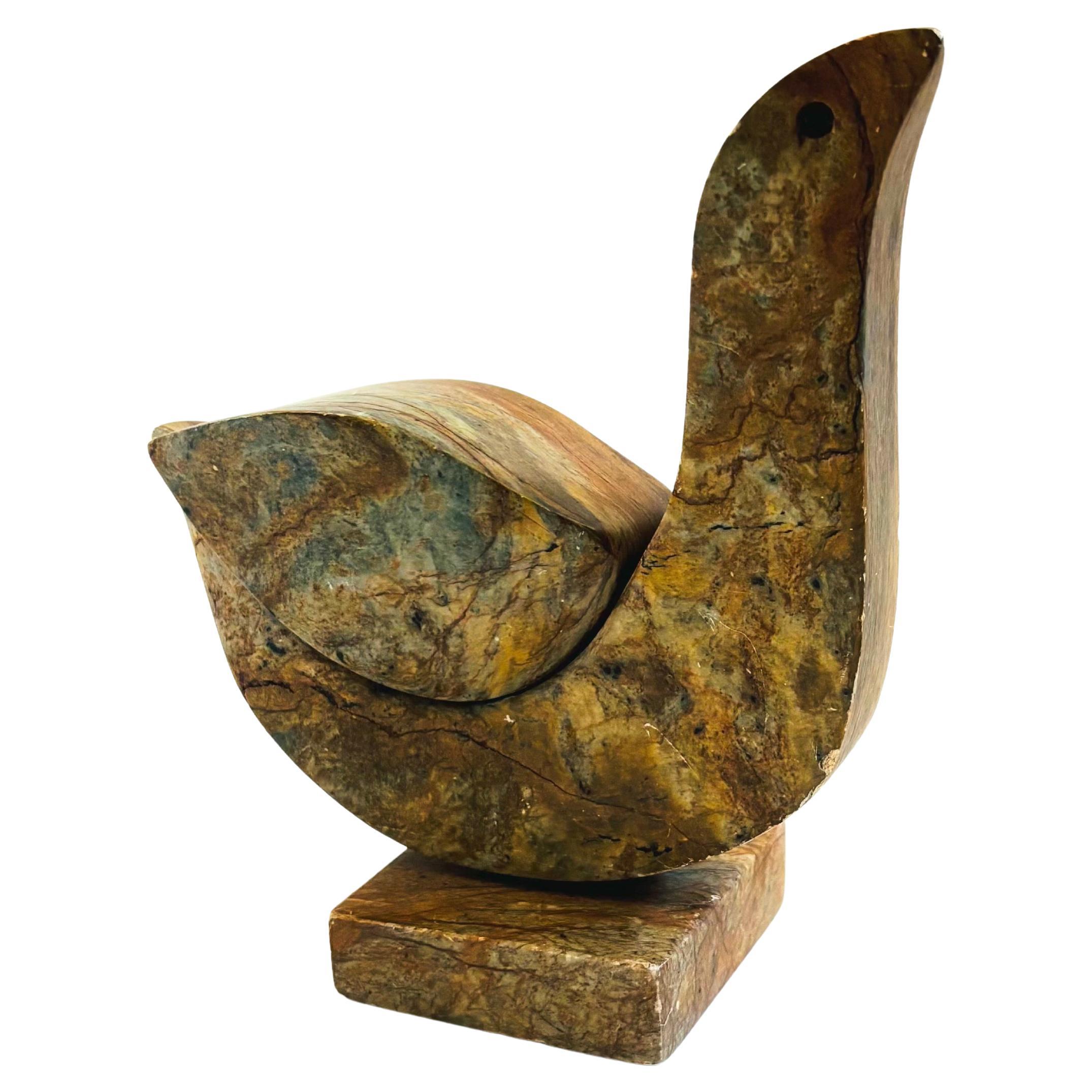 Vintage 1985 Carved Stone Bird Sculpture