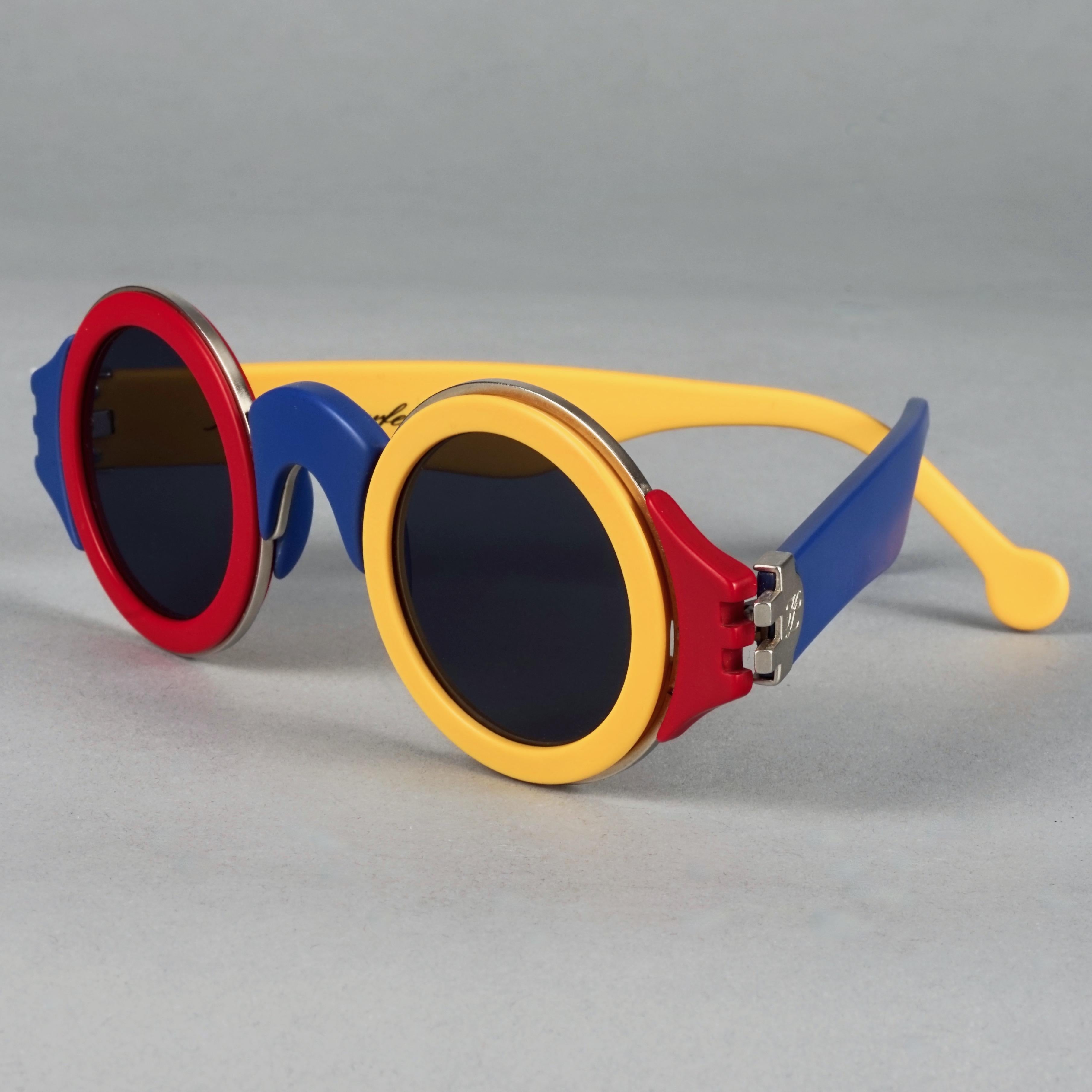 Women's or Men's Vintage 1985 KARL LAGERFELD Color Block Limited Edition Sunglasses For Sale