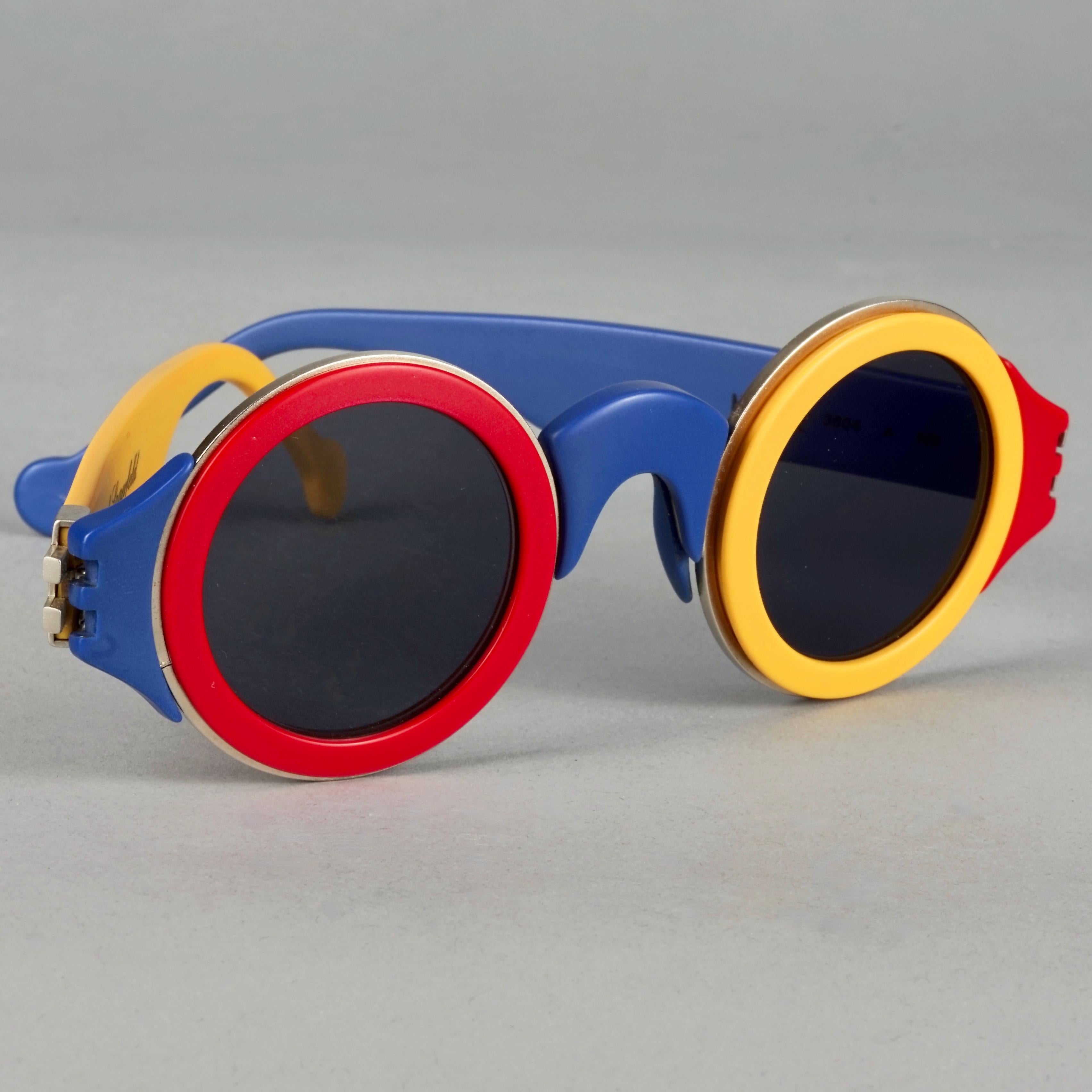 Vintage 1985 KARL LAGERFELD Color Block Limited Edition Sunglasses For Sale 1