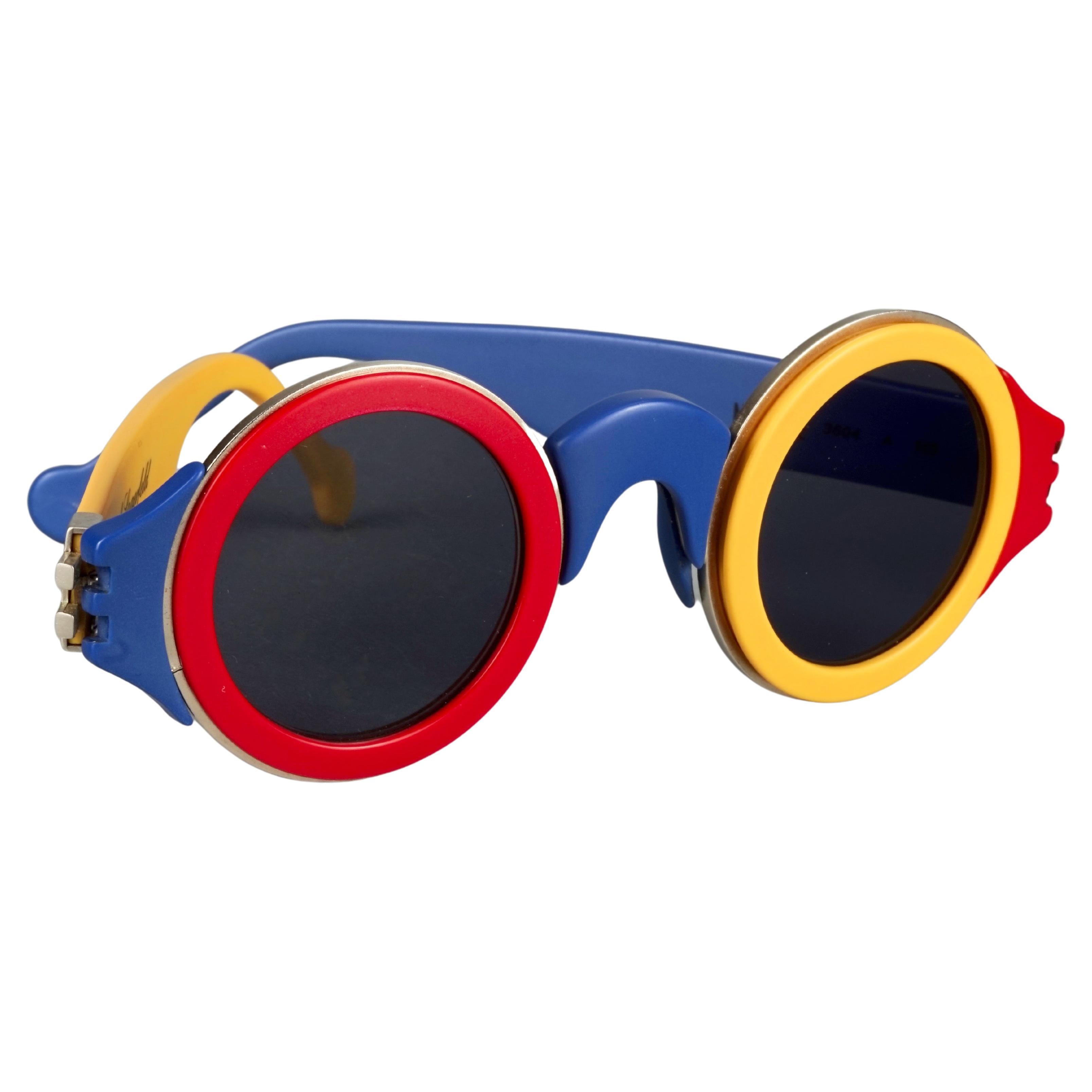 Vintage 1985 KARL LAGERFELD Color Block Limited Edition Sunglasses For Sale