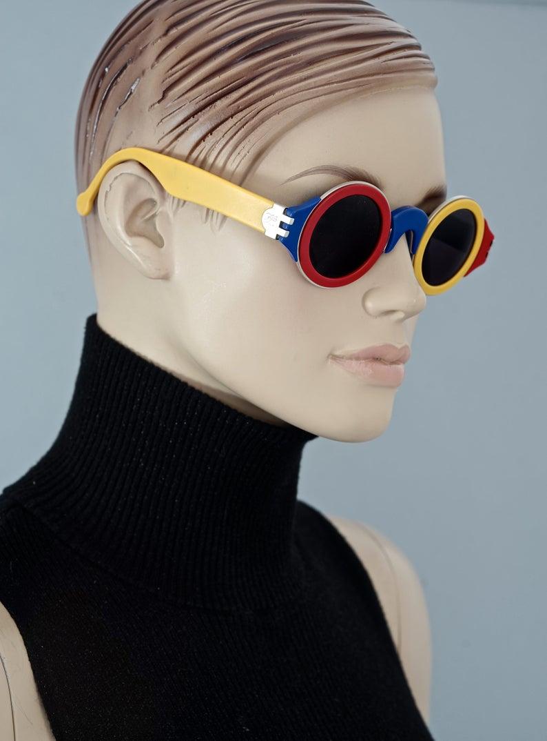 Vintage 1985 KARL LAGERFELD Limited Edition Colour Block Sunglasses 3