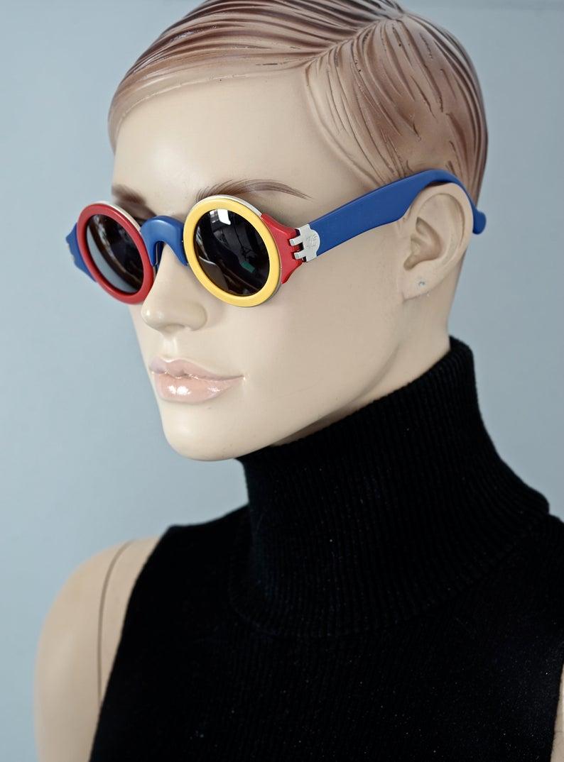 Vintage 1985 KARL LAGERFELD Limited Edition Colour Block Sunglasses 2
