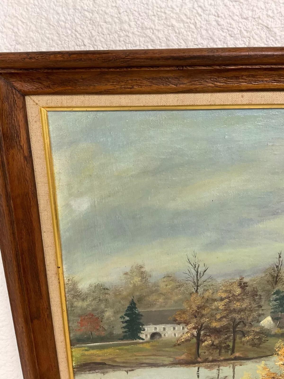 Vintage 1985 Pintura al óleo sobre lienzo - 