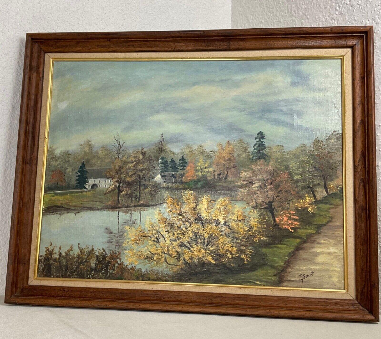 Vintage 1985 Pintura al óleo sobre lienzo - 