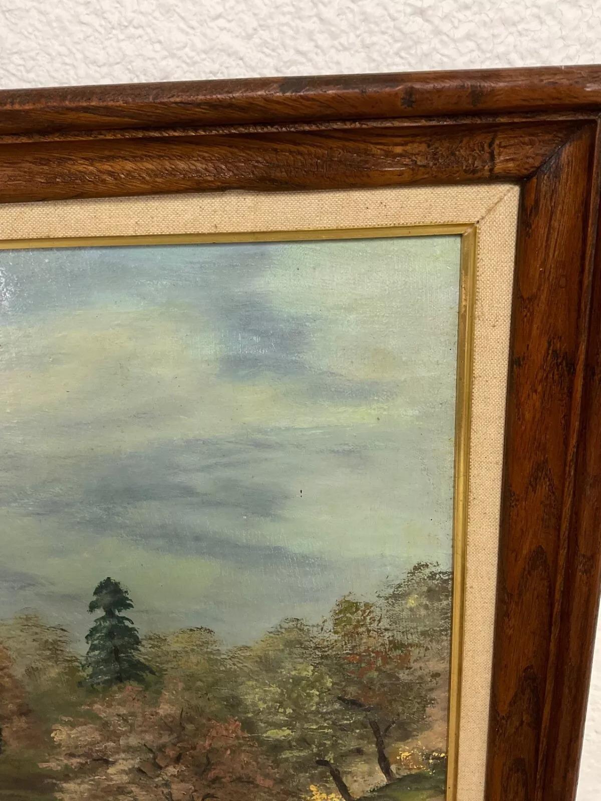 Vintage 1985 Pintura al óleo sobre lienzo - 