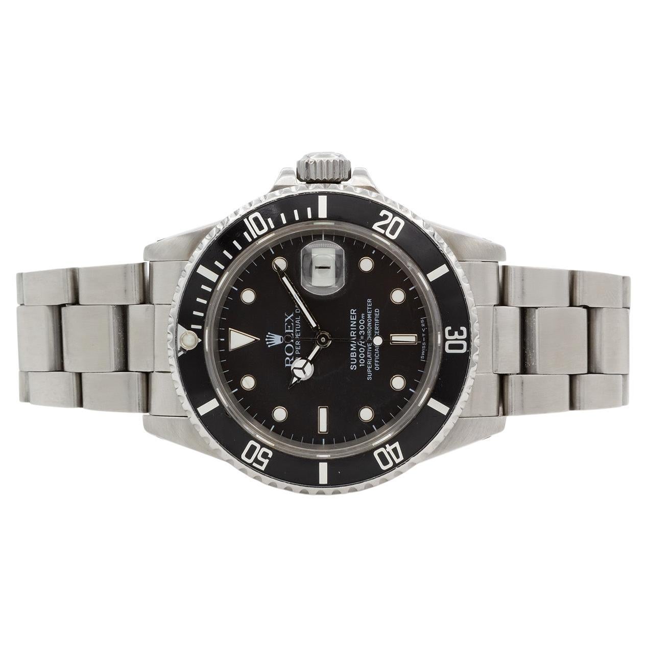 1985 Rolex 16800 Stainless Steel Submariner Open 6 and 9 25 Dial at 1stDibs