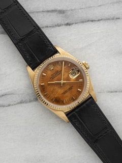 Vintage 1985 Rolex Datejust 16018 18K YG Birch Wood Dial Automatic 36mm