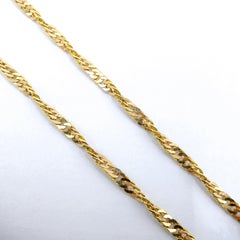 Vintage 1985 Twisted Curb Link Chain Necklace in 22K Yellow Gold