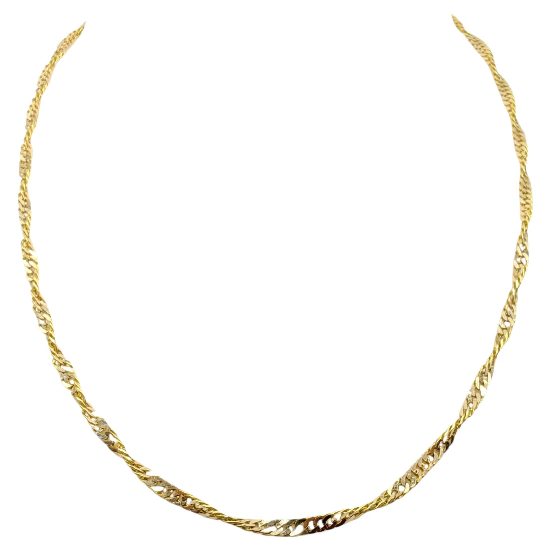 Collar de cadena de eslabones retorcidos Vintage 1985 en oro amarillo de 22 quilates