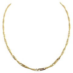 Vintage 1985 Twisted Curb Link Chain Necklace in 22K Yellow Gold