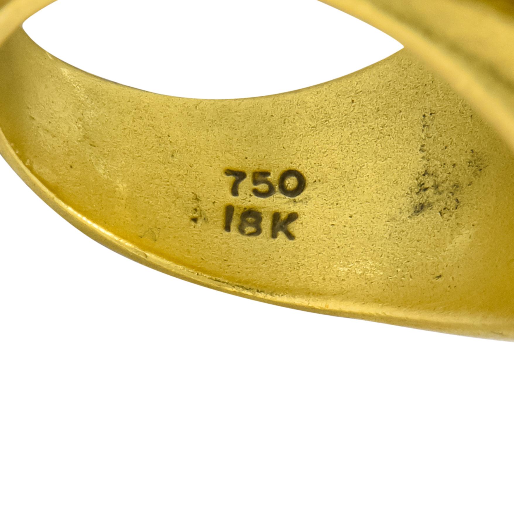 Vintage 1986 Kieselstein-Cord Carnelian 18 Karat Gold Signet Ring 4