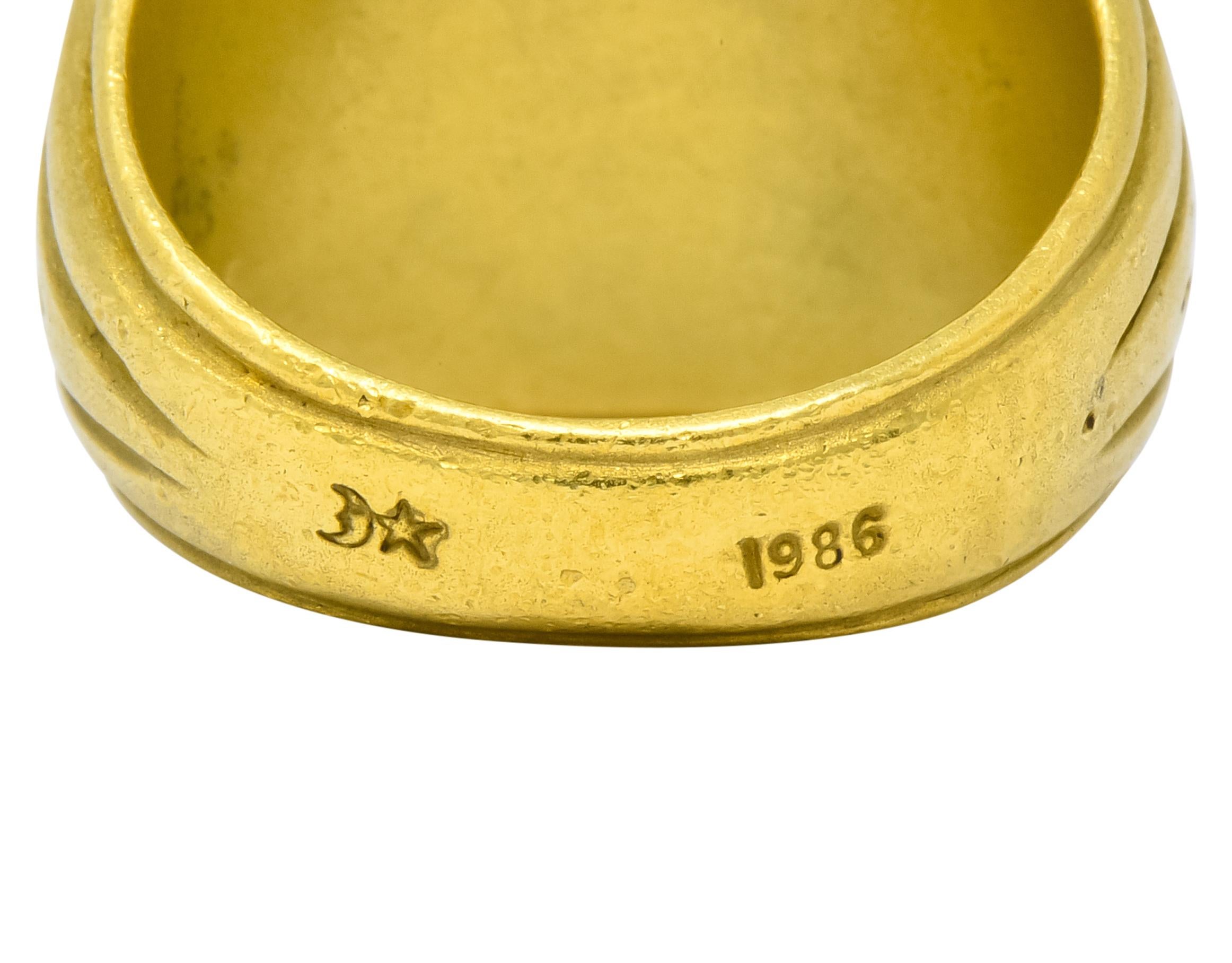 Vintage 1986 Kieselstein-Cord Carnelian 18 Karat Gold Signet Ring 1