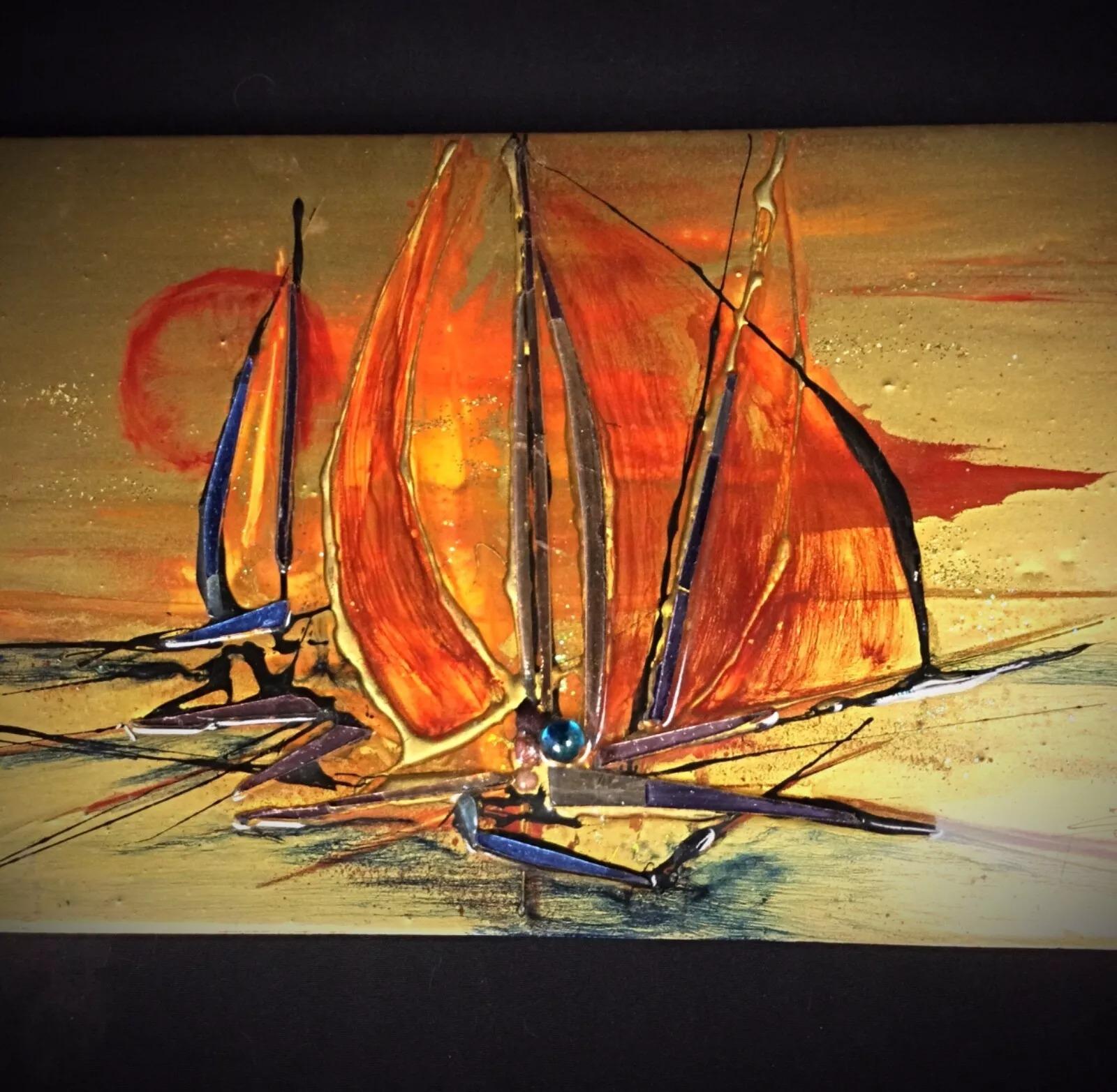 Unknown Vintage 1986 Laképoxy Painting Signed 
