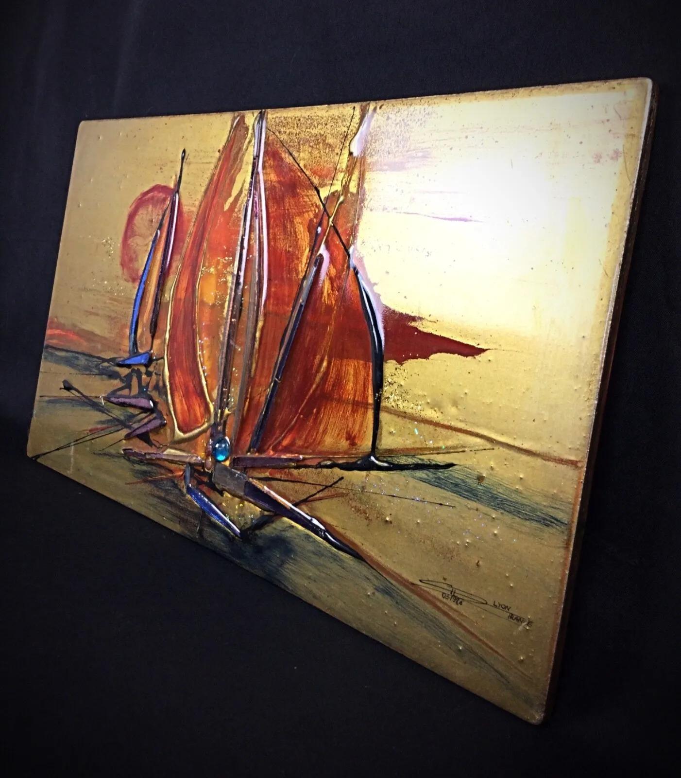 Vintage 1986 Laképoxy Painting Signed 
